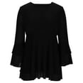 thumbnail image 5 of Mifsaly Womens Christmas Sequin Top Loose Tunic 3/4 Sleeve Double Layer Glitter Tops Elegant Ruffle Blouse Xmas Work Festival Party Shirt Fashion Holiday Outfits 2025, 5 of 6