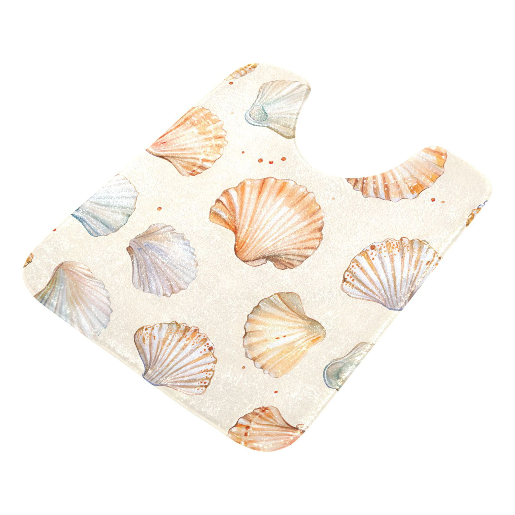 Yayeee Bath Rug for Bathroom Floor Non Slip Contour Fluffy Soft Absorbent Mat, 20"x24", Beige Seashell