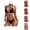 Black, variant on Bikini Sets for Women Metal Chain Halter Triangle Bikini Top High Waisted Bottom Bathing Suits Swimsuit Swimwear