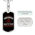 thumbnail image 2 of I Am A Firefighter Stainless Steel or 18k Gold Premium Swivel Dog Tag Keychain, 2 of 10
