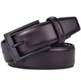 thumbnail image 2 of Beltox Men Coffee Belt Casual Dress Jeans 1.25” Wide w Black Buckle 38, 2 of 6