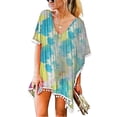 thumbnail image 2 of Traje de baño para mujer, camisa para cubrir, estampado de playa, traje de baño de verano, vestido de playa Pompotops  lopia1000323, 2 of 3