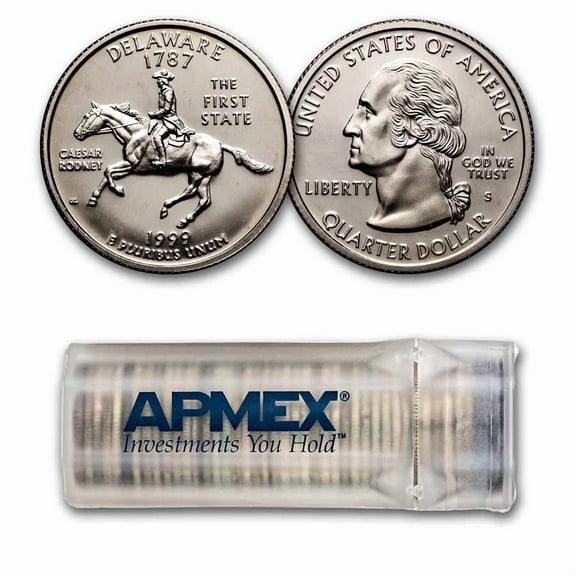 1999-S Delaware State Quarter 40-Coin Roll Gem Proof