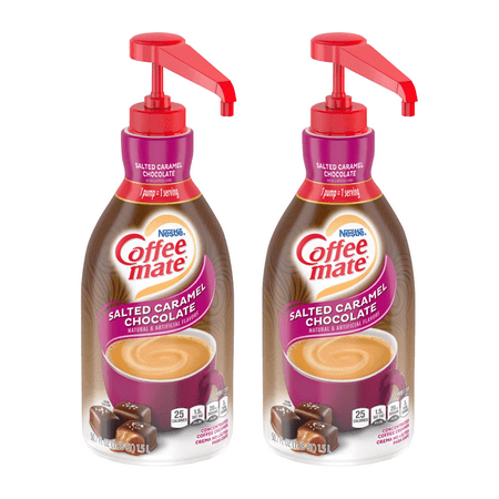 Coffee Mate Salted Caramel Chocolate Liquid Coffee Creamer Pump Bottles, 50.7 Oz, 2 Ct