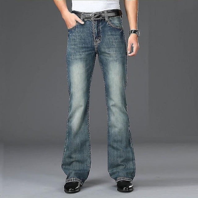 Pantalones vaqueros acampanados de primavera para hombre, pantalones vaqueros de corte acampanado, cómodos y ligeramente