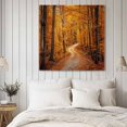 thumbnail image 4 of Orange Forest Wall Art Painting on Canvas, Fall Tree Botanical Maple Leaf Canvas Art Home Prints Wall Art Framed Modern Artwork for Living Room Bedroom Wall Decor 16x16in, 4 of 9