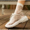 thumbnail image 5 of Eight-Eighteen Women's HOT Lace-up Transparent Clear/Black Trendy Dad Sneakers Padded Chunky Cliff Platform, 5 of 5
