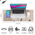 thumbnail image 5 of Long Mouse Pads for Desk,Brown Boho Geometric and Plant Pattern Desk Mats on Top Of Desks, Desk Mouse Pad Extra Large with 3mm Non-Slip Base and Stitched Edge for Gaming,Office,Work,Home 31.5"x11.8", 5 of 6
