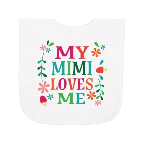 Inktastic My Mimi Loves Me Girls Baby Terry Cloth Bib