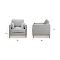 thumbnail image 6 of Jennifer Taylor Home Knox 36" Modern Farmhouse Performance Velvet Large Living Room Accent Arm Chair in Opal Grey, 6 of 14