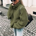 thumbnail image 4 of Green Womens Fall Tops Solid Casual Long Knitted Sleeve Off The Sweater Womens Shoulder Pullover Sweaters for Women, 4 of 4