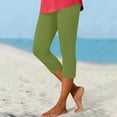 thumbnail image 4 of Noric Women's High Waisted Capri Leggings Skinny Fit Stretchy Workout Pants for Yoga Running Summer Activewear, 4 of 7