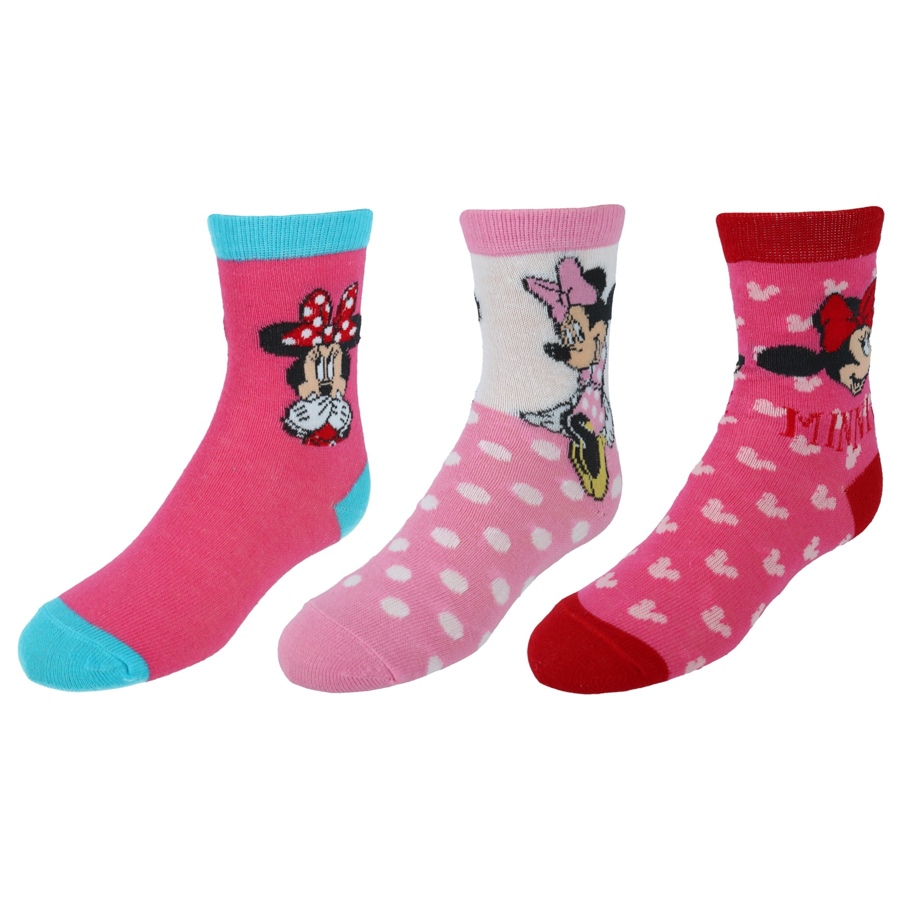 Disney Girl's Disney Minnie Mouse Crew Socks (3 Pair Pack) Walmart Canada
