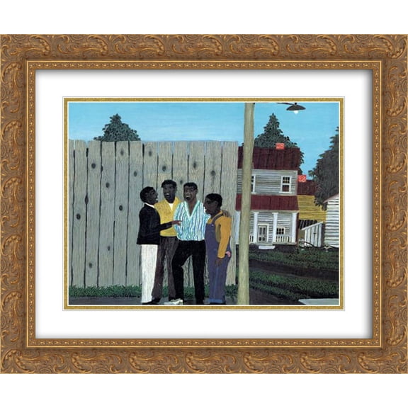Horace Pippin 2x Matted 24x20 Gold Ornate Framed Art Print 'Harmonizing'