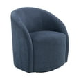 thumbnail image 2 of JERFIT Modern Blue Boucle Swivel Chair for Living Room, Plush Upholstered Accent Chair with 360° Swivel Base, No Assembly Required, 2 of 9