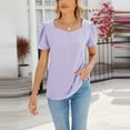 thumbnail image 4 of FAIWAD Womens Summer Square Neck Tops Trendy Puff Short Sleeve T Shirts Dressy Casual Tunic Tees, 4 of 5