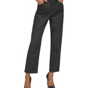 Karl Lagerfeld Womens Studded Cropped Jeans, Black, 2