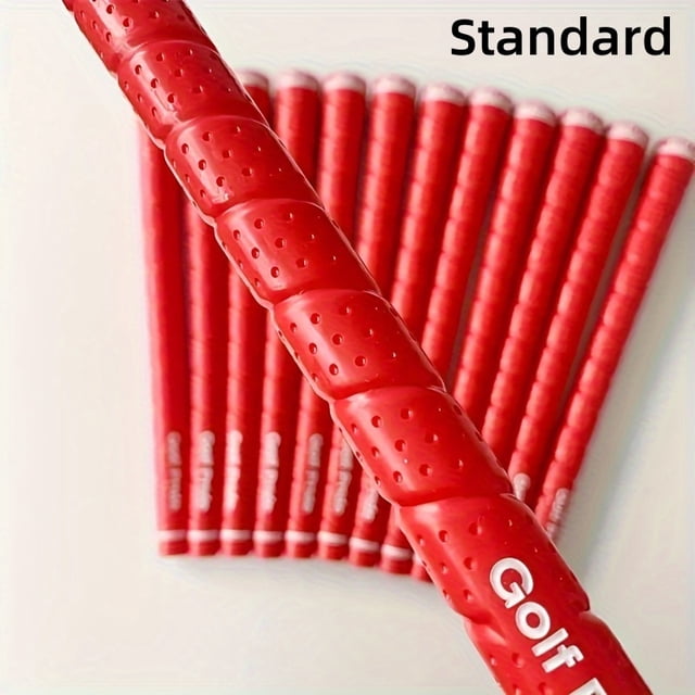 Ensemble de 13 Poignées de Golf en Caoutchouc, Taille Moyenne Standard, avec un Design Confortable, Durable et Antidérapant. 13 Pcs Rouge Standard