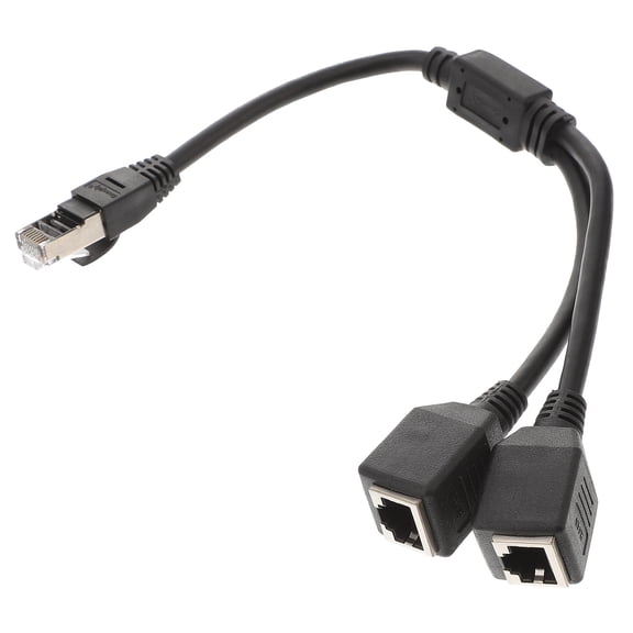 RJ45 Ethernet Cable Adapter Splitter 1 Male to 2 Female Port LAN Network,Black
