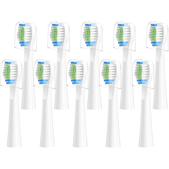 YUNCHI Replacement Toothbrush Heads 10 Pack Compatible with Bitvae Daily D2 Rechargeable Toothbrush, for D2 Toothbrush Heads Refills, White