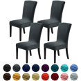 thumbnail image 1 of Velvet Chair Covers for Dining Room Set of 4, Stretchy Dining Chair Covers, Washable Kitchen Chair Slipcovers, Classy Decor for Home and Banquet (Gray, 4 Pack), 1 of 7