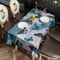 thumbnail image 2 of Lightblue Butterfly Sparkle Pattern Rectangle Tablecloth 60"x102",Waterproof Polyester Rectangle Table Cloth, Wipeable Spillproof Polyester Tablecloth for Dining, Camping, Indoor and Outdoor, 2 of 5
