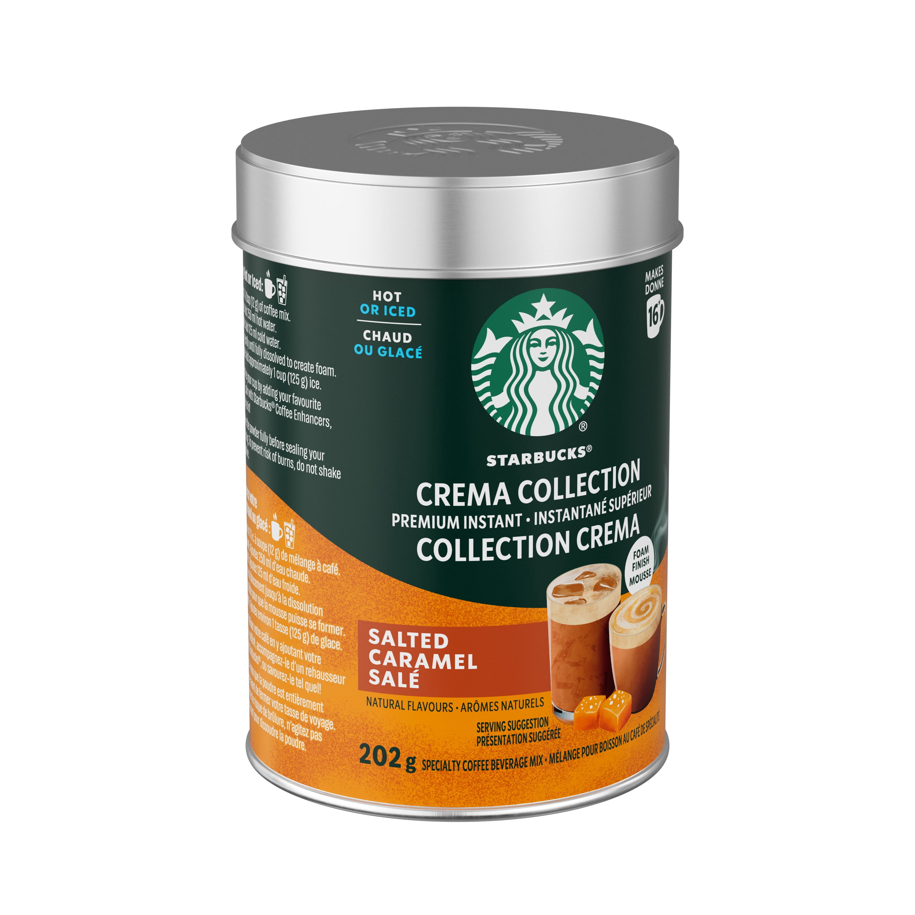 Starbucks Collection Crema, caramel salé, instantané supérieur, chaud ou glacé