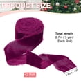 thumbnail image 2 of Uxcell Velvet Ribbon, Crinkled Handmade Frayed Edge Vintage Ribbon for Gift Wrapping Christmas Tree Ornament Purple Red 1.5"x3 Yard, 2 of 3