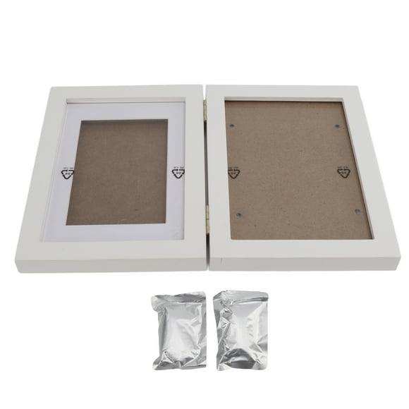 Paw Print Photo Frame, Pet Memorial Picture Frame Reduce Wear Snap Fixed Easy To Use For Dogs For Cats White Clay