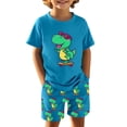 thumbnail image 2 of MIASHUI Tenues & Ensembles pour Garçons Imprimé Dinosaure Manches Courtes Col Rond Haut et Shorts pour Tenue Décontractée Âges 4-12 pour Activités Quotidiennes & Extérieures, 2 of 3