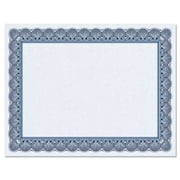 Elite Blue Certificate on Blue Parchment - Set of 25, 8-1/2" x 11" on 60 lb. text parchment paper, Laser and inkjet printer compatible