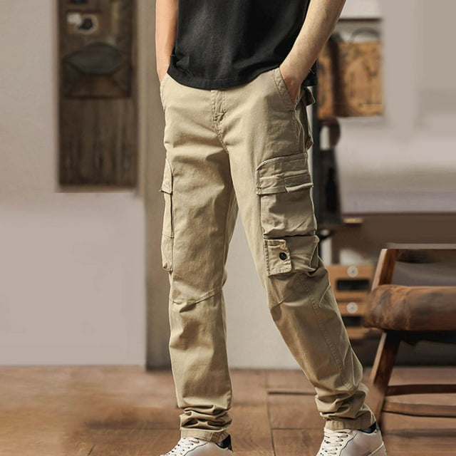 Pantalones largos para hombre, cintura elástica, transpirables, cómodos, suaves, informales, de playa, de poliéster