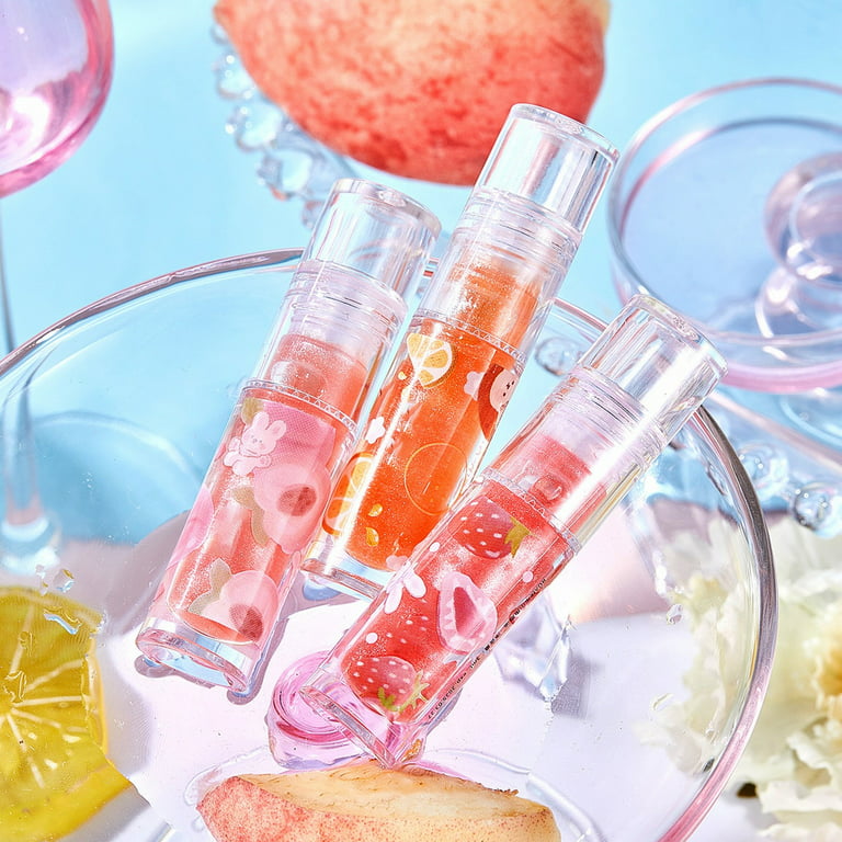 3 Kinds Of Fruit Flavor Mirror Water Lip Oil Lip Gloss Transparent