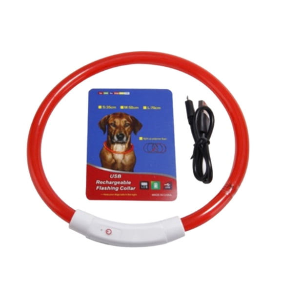 Barhoo Led Light up Dog Collar Usb Rechargeable Glowing Pet Collar for Night Safety 3 Flashing Modes Adjustable Waterproof Illuminated Visibility Necklace for Small Medium Large Dogs Walking