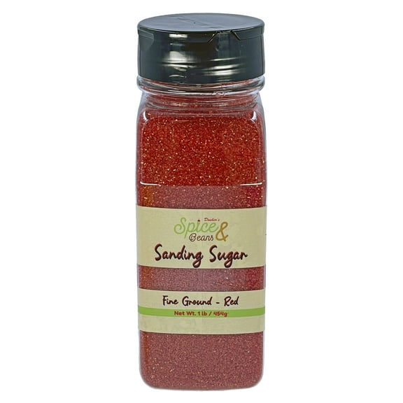 Dasher's Spice & Beans Sanding Sugar | 1 lb Container | Made in USA | Red