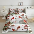 thumbnail image 2 of Manfei Xmas Cardinal Bird King Size Comforter Sets,Red Berry Bedding Comforter Set,Merry Christmas Bedding Set For Boys,Super Cozy Room Decor Reversible,3 Pieces, 2 of 8