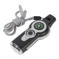 thumbnail image 3 of 7 in 1 Emergency Survival Whistle LED Light Thermometer Compass Multi Function Whistle for Hiking Climbing Gray White, 3 of 9