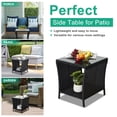 thumbnail image 4 of Hassch PE Rattan Patio Side Table with Storage, 2-Tier Accent End Table w/ Lower Shelf, Glass Top & Iron Frame, Multi-Use for Indoor or Outdoor (Black), 4 of 9