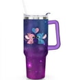 thumbnail image 2 of 40oz Cartoon Movie Stainless Steel Tumbler with Lid and Straw,Spill Proof Cartoon Travel Cup for Cartoon Lovers Double Wall Vacuum Insulated Coffee Mug with Handle Purple, 2 of 7