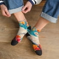 thumbnail image 3 of Fuzoiu Playful Floral Cat Print Adult Socks, Crew Moisture-wicking Socks, Unisex Cushion Crew Socks,Casual Sports Ankle Socks, 3 of 7