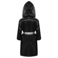 thumbnail image 2 of TiaoBug Kids Boys Boxing Halloween Costume Metallic Long Sleeve Hooded Robe Boxer Cloak with Belt Black&Silver 10, 2 of 5