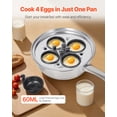 thumbnail image 2 of VEVOR Egg Poacher Pan, 4-Cup Poached Egg Maker, Stainless Steel Poaching Pan and Frying Skillet, with 4 Nonsitck Detachable Large Cups, Lid, and Silicone Spatula, Compatible with Induction Stovetop, 2 of 9