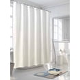 thumbnail image 3 of Cream Geometric Small Stall Shower Curtain, Waterproof Shower Curtains for Bathroom, Modern White Stripe Abstract Distortion Art Washable Fabric Cloth Bath Curtain for Bathtub with Hooks 36x78 Inches, 3 of 6