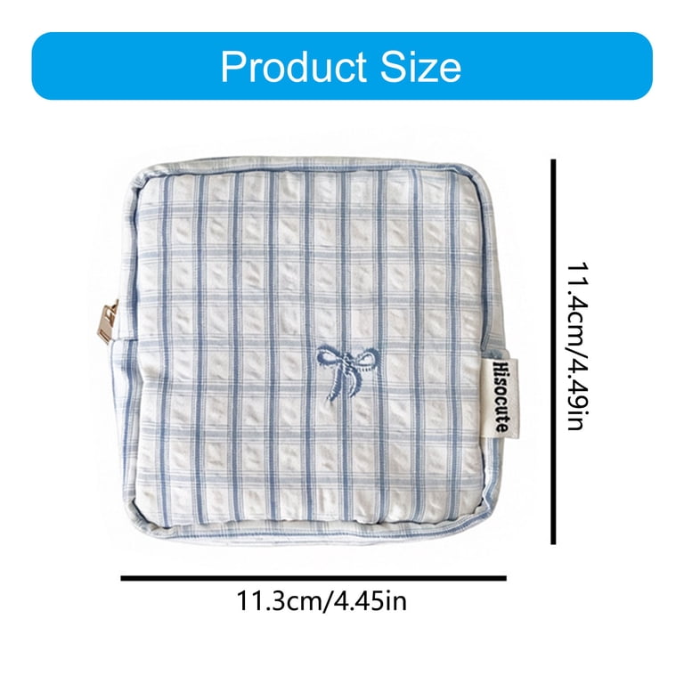 Lectangle Shape Travel Essentials Pouch with Compact Square Shape, Fabric Zip for ...