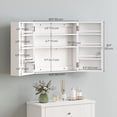 thumbnail image 2 of White Wall Mount Cabinet with 4 Shelves & Door Racks | 20.9" MDF Storage Organizer for Bathroom, Kitchen, Clinic | Secure Home Essentials Display, 2 of 7