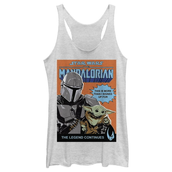 Women's Star Wars: The Mandalorian The Legend Continues Racerback Tank Top White Heather Large