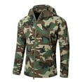 thumbnail image 1 of Chaqueta táctica de camuflaje con capucha para hombre, para otoño e invierno, para exteriores, estilo militar, softshell, forro polar, impermeable, resistente al viento, cálida, para caza y sende, 1 of 5