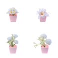 thumbnail image 5 of deevoka 4 Pieces Artificial Flowers Potted Fake Potted Plants for Housewarming Shelf White, 5 of 9