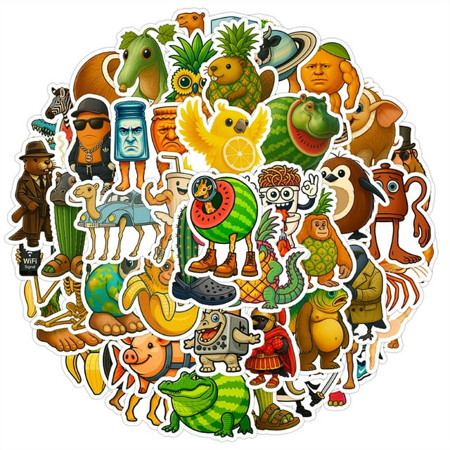 100pcs Brainrot Tralalero Tralala Sticker, Waterproof Vinyl Sticker for Water Bottle Laptop Phone Party Favors