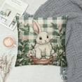 thumbnail image 2 of ARISTURING  Happy Easter Buffalo Plaid Rabbit Pink Throw Pillow Cover, Eucalyptus Leaves Hello Spring Cushion Case Decoration for Sofa Couch, 2 of 5